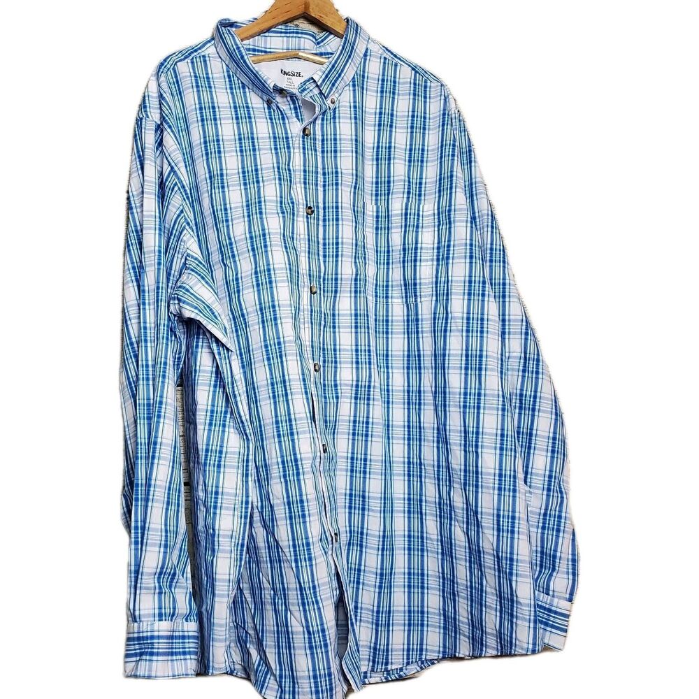 King Size Button Down Long Sleeve Shirt Size 4XL